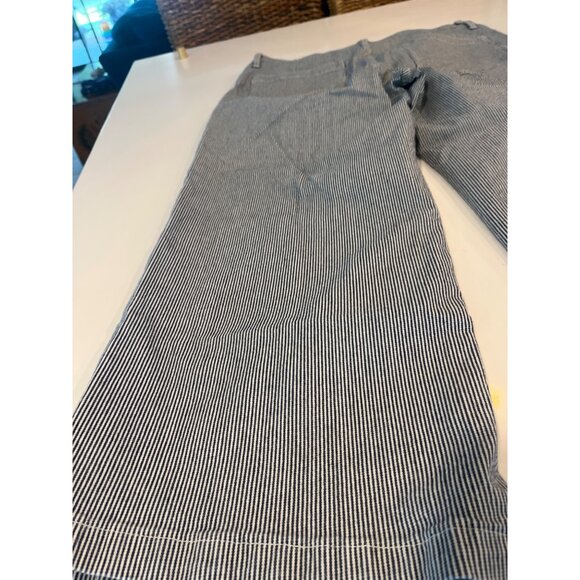 Vintage Hickory Stripe Carpenter Pants Relaxed Fit Blue & White Cotton Mens Size - Picture 6 of 6